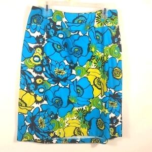 East 5th Floral Pencil Skirt Side Zip Colorful Size 12 🌸